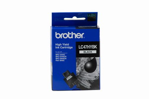 1 x Genuine Brother LC-47 Black Ink Cartridge High Yield LC-47BKHY